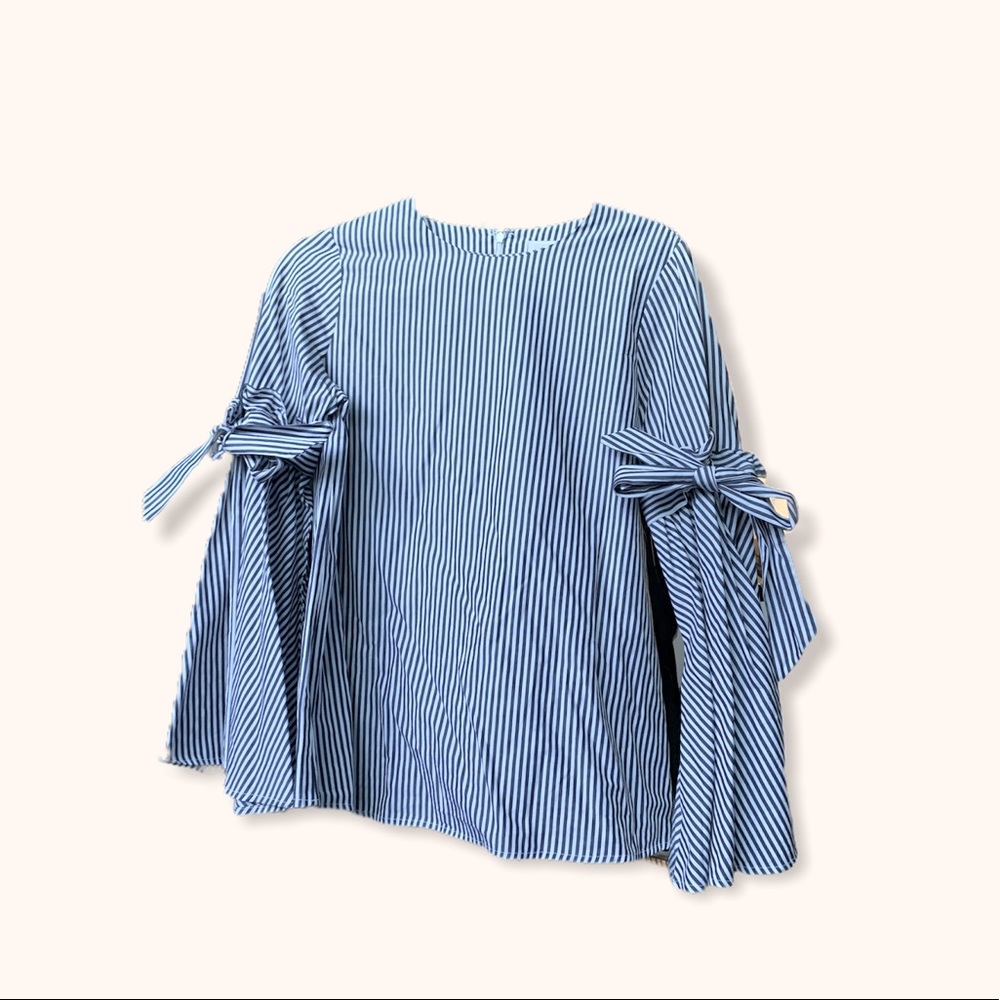 Navy Striped Blouse